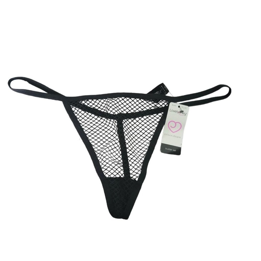 Black Fishnet G String